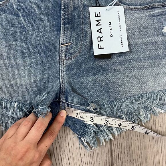 Frame Le Cutoff Women Size 27 Cotton Denim NEW Jean Short Fray Hem Festival - Picture 5 of 10